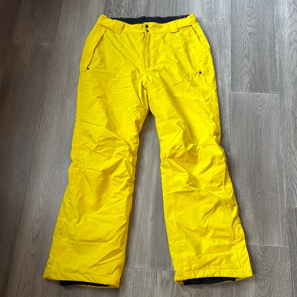 Columbia Men’s Omni-Tech Insulated Ski Pants – Bright Yellow – Size L